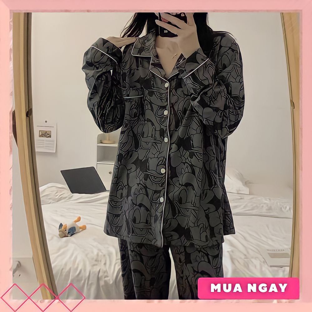Bộ đồ ngủ pijama dài tay cao cấp 🎀FREE SHIP🎀 đồ bộ ngủ nhiều họa tiết chất kate thái siêu xinh