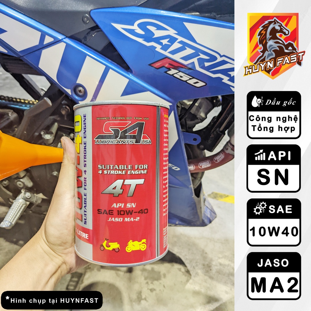 COMBO DẦU NHỚT S4 10W40 - SN+ Lọc Nhớt YAMAHA Chính Hãng Dành Cho Exciter/R15/MT-15