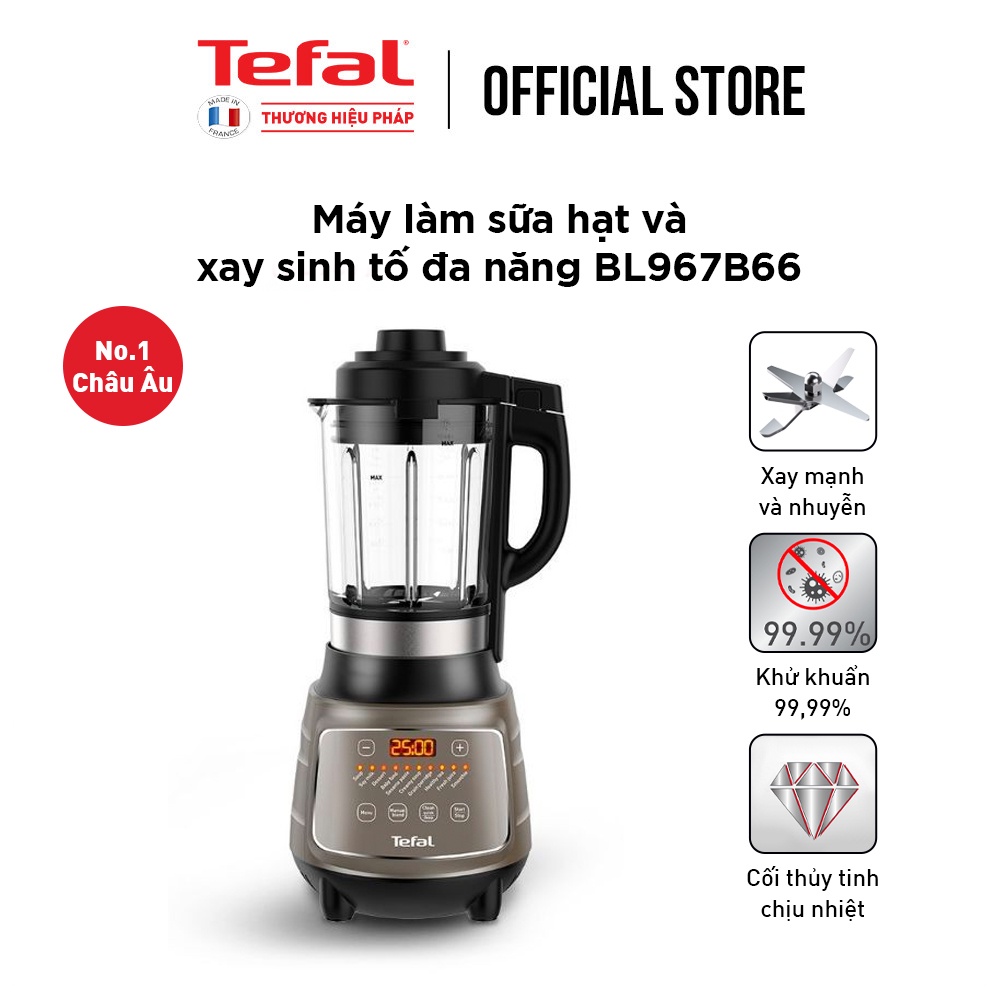 [Mã ELBSJBP04 giảm 12% đơn 500K] Máy làm sữa hạt, xay nấu đa năng Tefal - BL967B66 1300W