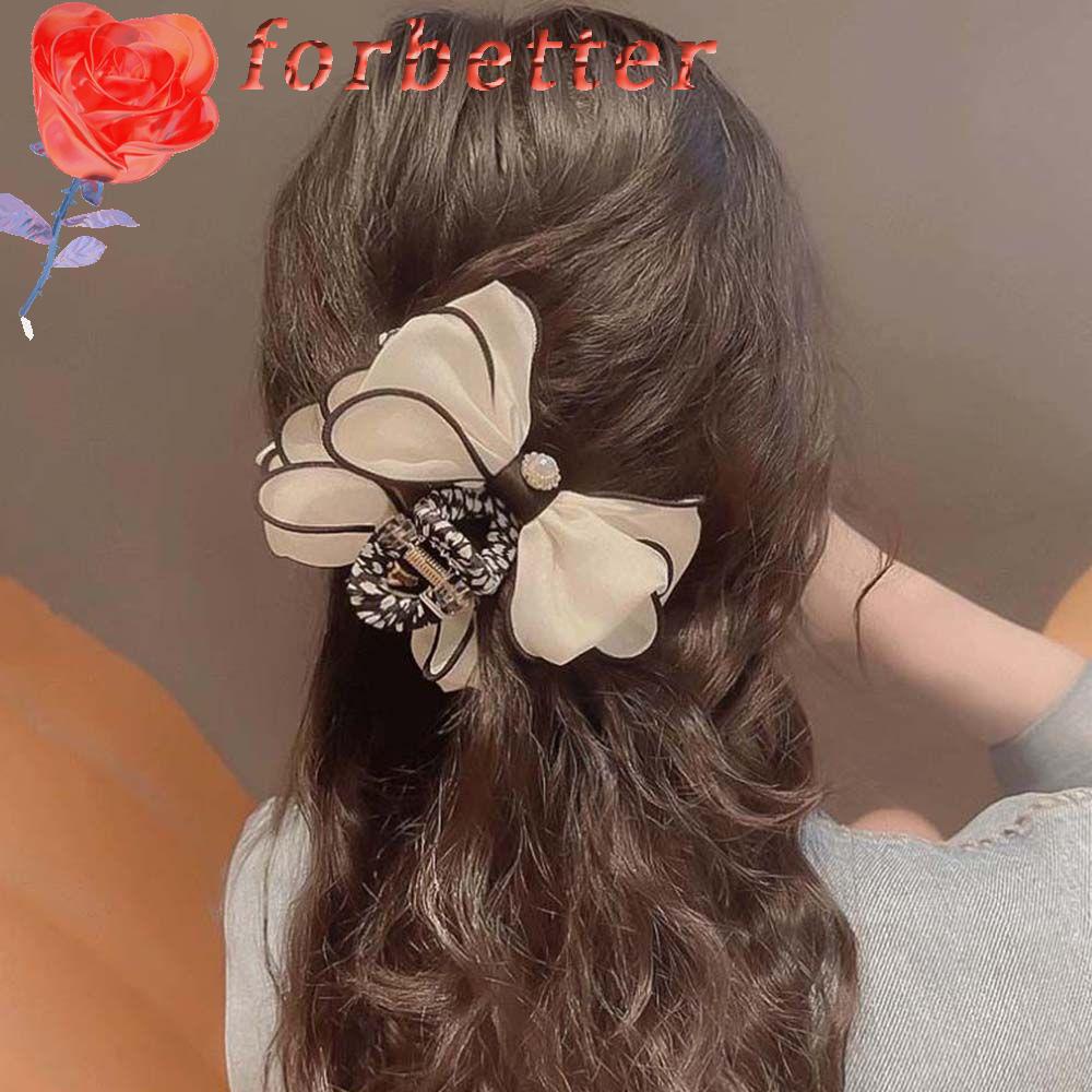 Kẹp tóc nơ lớn hình hoa nhiều màu sắc phong cách Hàn Quốc cho nữ