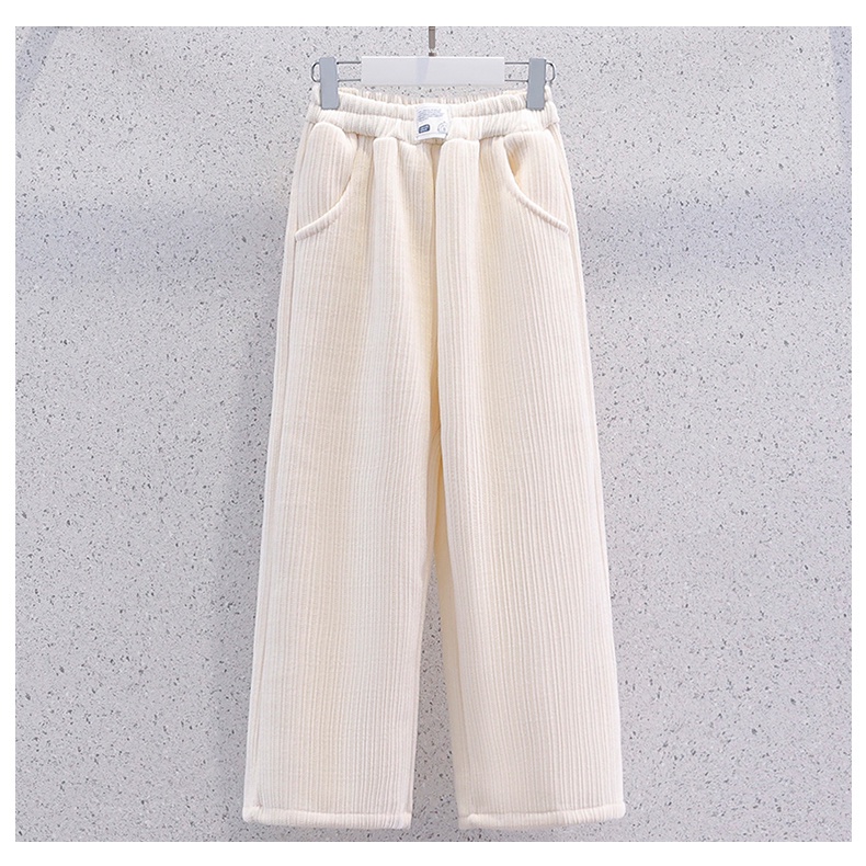 Quần Nhung Dài Ống Rộng Dáng Suông Thời Trang Thu Đông Cho Bé Gái