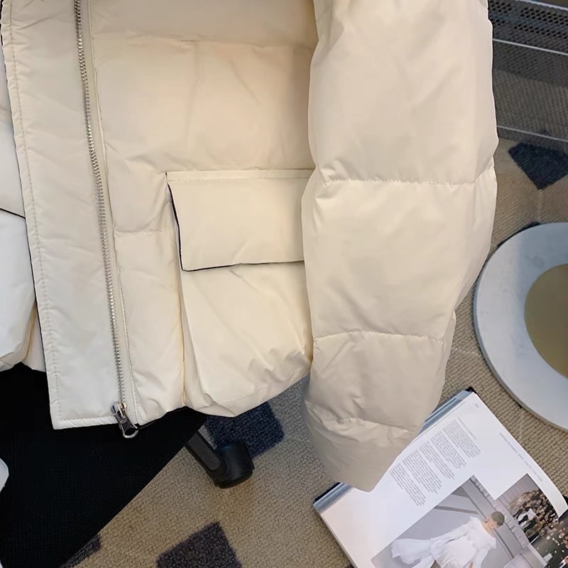 Áo phao béo phối màu túi vuông gập