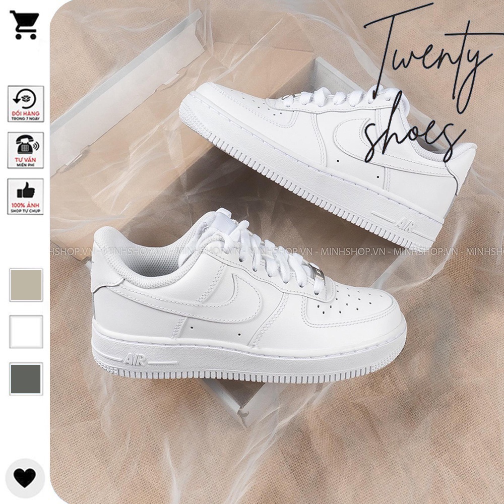 Giày Nike_Nam Nữ AF1, Giày Air Force 1 Full Trắng Thể Thao Thời Trang Hàng Đẹp Full Box J169 Omen Sneaker