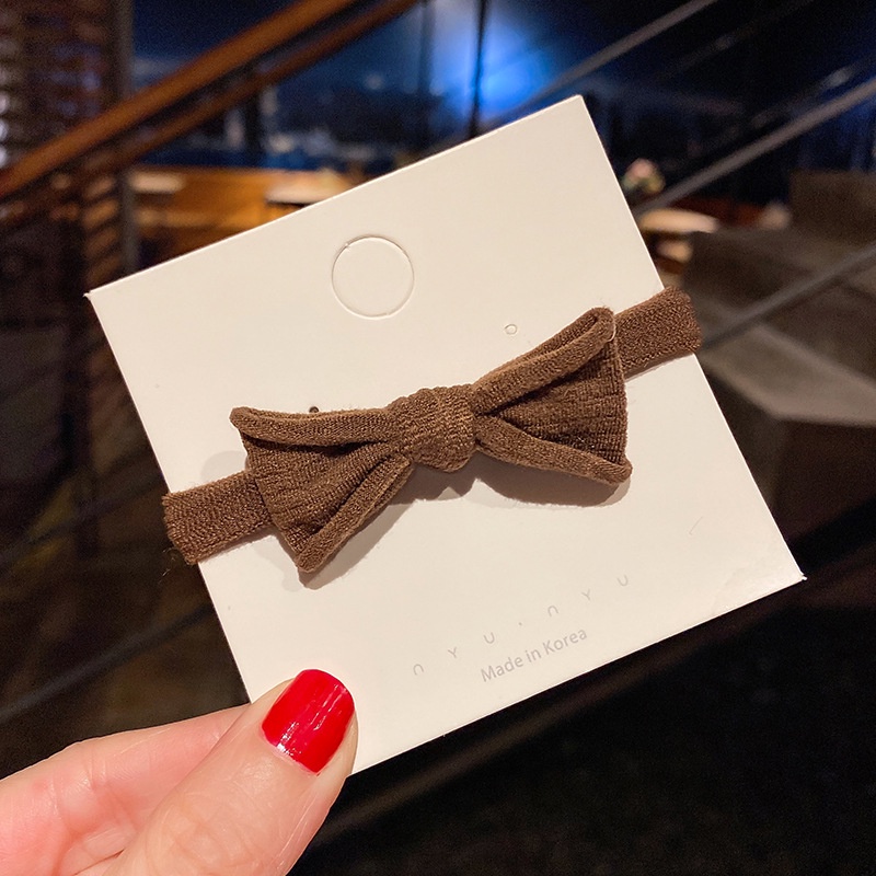 ※ NOON ※ Băng Đô Cài Tóc Màu Trà Sữa Độ Co Giãn Cao Đơn Giản Và Cao Phiên Bản Hàn Quốc Không Làm Tổn Thương Tóc