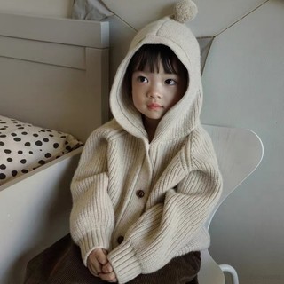 Áo khoác cardigan dệt kim tay dài màu sắc đơn giản cho bé