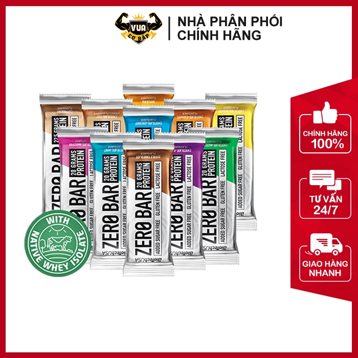 Thanh Bánh Protein Zero Bar BiotechUSA 50g Có Nhiều Vị