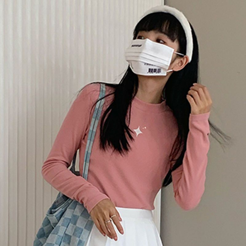 Áo thun COZOKC tay dài cổ cao dáng ôm thời trang cho nữ