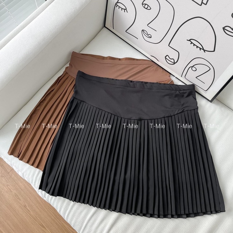 Chân Váy Bầu Xếp Li Nhỏ Xinh Xắn Thời Trang Cho Mẹ, Có Lót Quần Mềm Bên Trong CV08