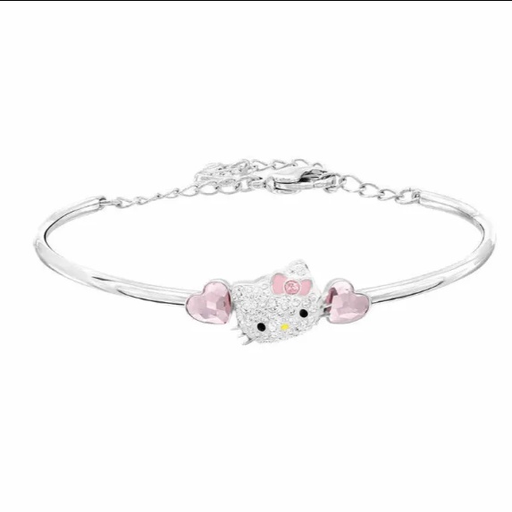 Qixi Vòng Tay Bạc Sterling 999 Hình Hello Kitty Cho Nam Và Nữ