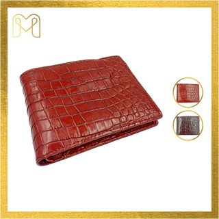 Ví nam da bụng cá sấu hai mặt dáng ngang cao cấp Men Leather M8V62BB, quà tặng sinh nhật nam bóp da thật giá rẻ
