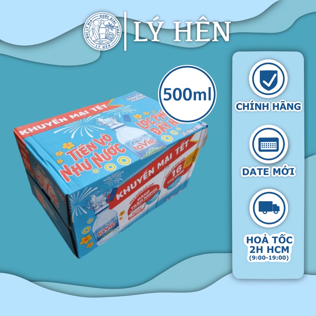 Thùng 24 Chai Nước Suối Tinh Khiết Đóng Chai Lavie Chai Nhựa 500ml Trúng Thưởng Date Luôn Mới