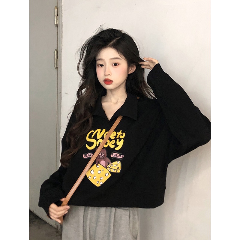 Áo thun nữ NRVP dài tay dáng rộng phong cách Hàn Quốc