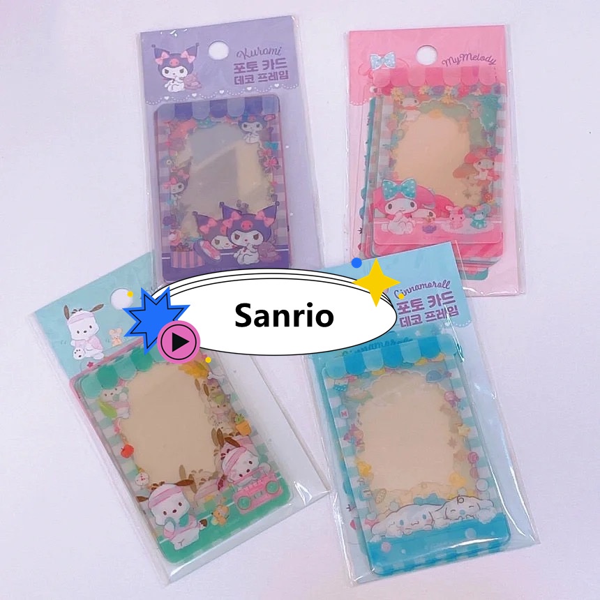 SANRIO Bộ 5 Khung Ảnh Trong Suốt Kích Thước 3 inch Phong Cách Hàn Quốc