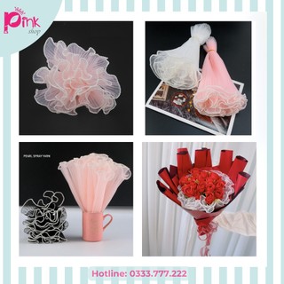 📿🎁Voan Sóng Gói Hoa Trơn/ và Ngọc Trai (28cm * 4,1m): Gói hoa Đẹp/ Trang trí tiện dụng – PK0024 🎉💫
