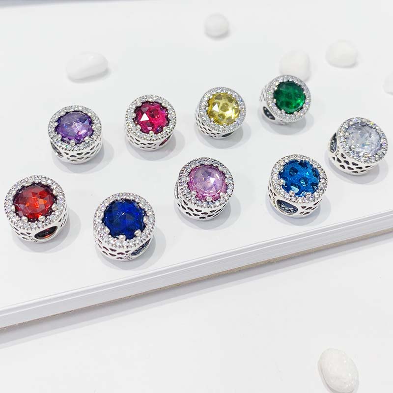 PANDORA Hạt Charm Mạ Bạc 925 Hình Hoa Tuyết Lấp Lánh Tự Làm Trang Sức Thời Trang