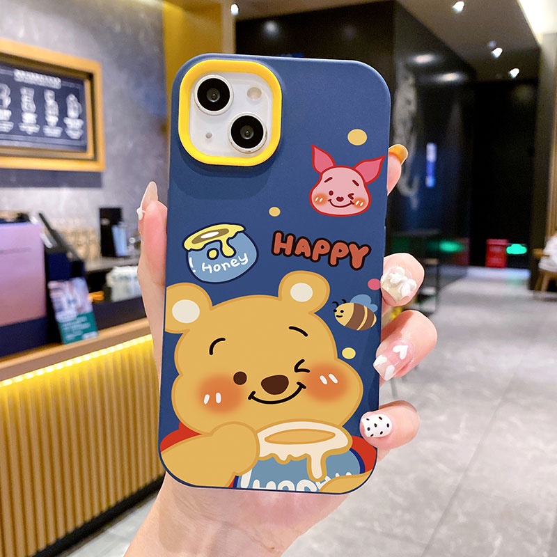 Ốp Điện Thoại Silicon TPU Mềm Chống Sốc In Hình Gấu Hạnh Phúc Cho iPhone 14 13 12 11 Pro Promax 6 6S 7 8 Plus X XR XSMax SE