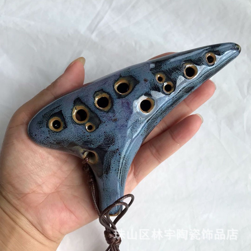 1 Kèn Ocarina Kiln 12 Lỗ Thay Đổi Màu Sắc Phong Cách Dân Tộc Màu Ngẫu nhiên