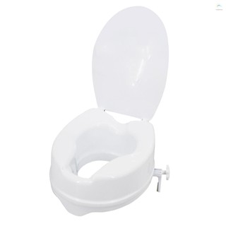 Bệ Ngồi Toilet Có Nắp 300 Lbs Chịu Được Sức Nặng Kèm Kẹp Siết Chặt Dành Cho Hầu Hết Các Bồn Cầu (Màu Trắng, 6 Inch)