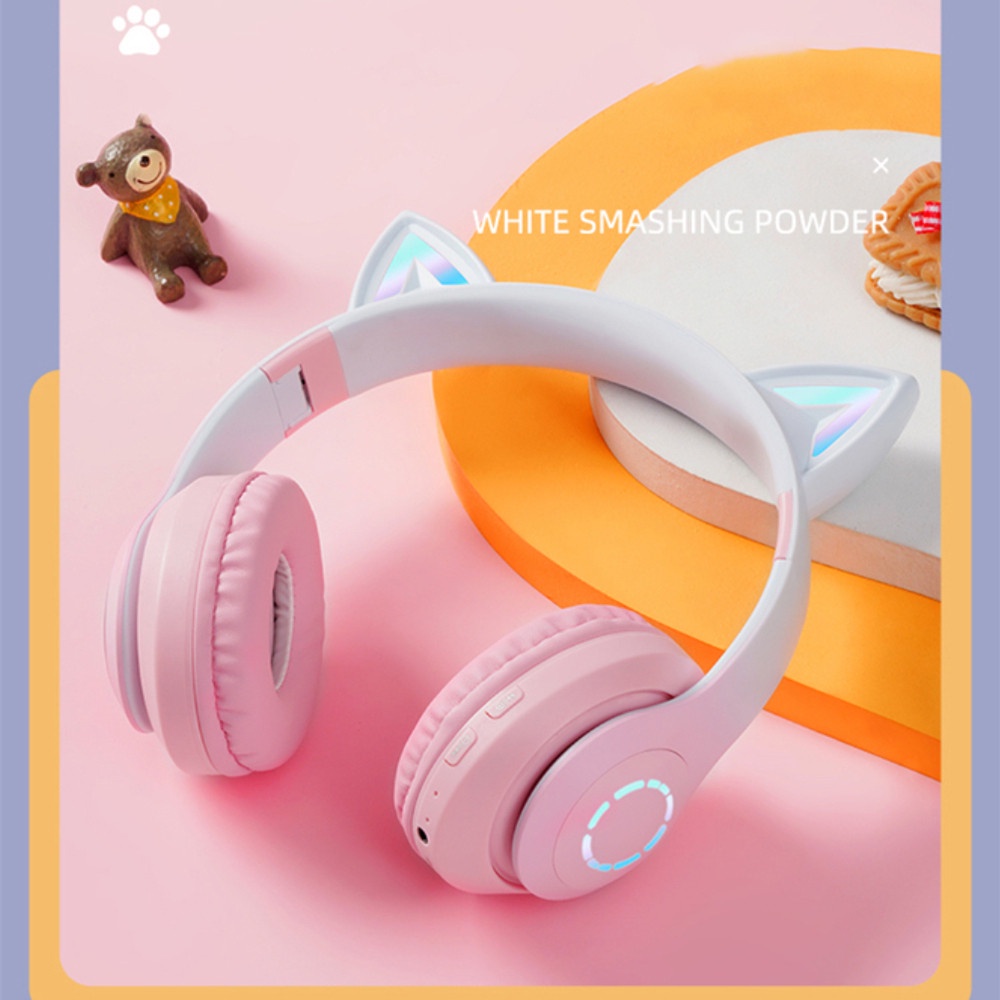 Tai Nghe Bluetooth 5.0 TWS Không Dây B39 Pro Có Đèn LED Hình Tai Mèo Dễ Thương Kèm Mic