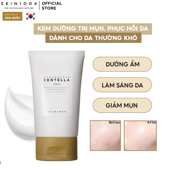 Kem Dưỡng Rau Má Giảm Mụn, Phục Hồi Da Skin1004 Madagascar Centella Asiatica 100 Cream 75g