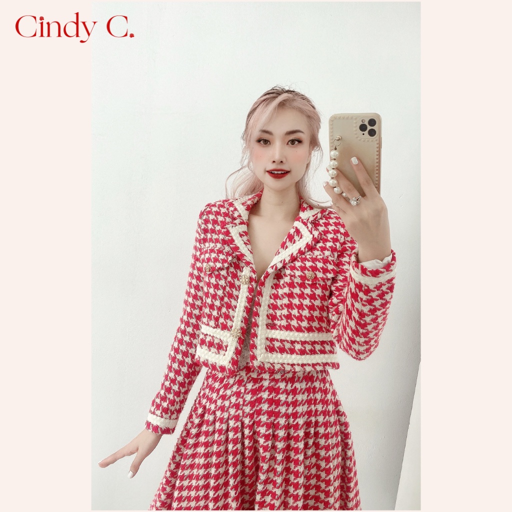 XẢ KHO!!! Áo Khoác Dài Tay Và Chân Váy Dài Rayna CINDY C Chất Liệu Tweed 863 / 228