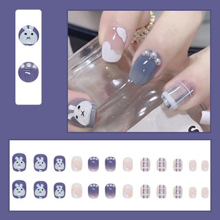 Móng giả Set 24 móng tay kèm chai keo dán