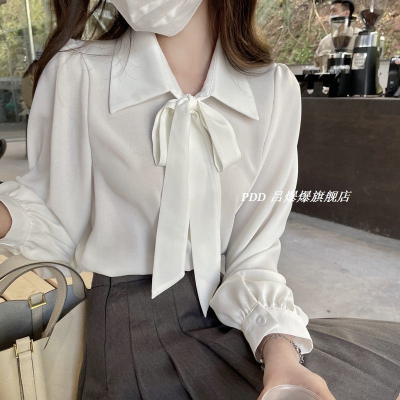 COZOK Áo Sơ Mi Tay Dài Thắt Nơ Thời Trang Đa Năng