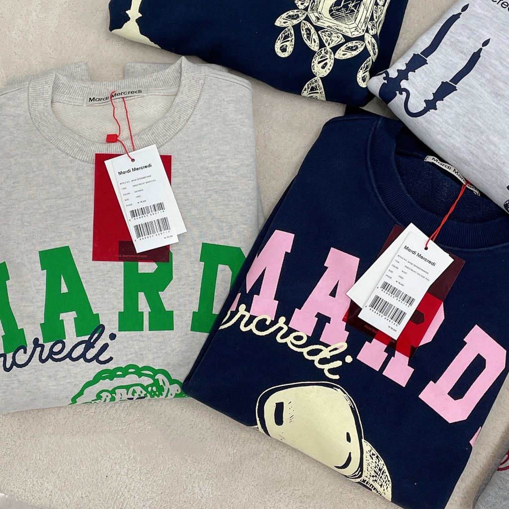 Hàng Mới Về Mới Áo Sweater Dáng Rộng In Hình Mardi Mercredi Thời Trang Thu Đông Cho Nam Và Nữ