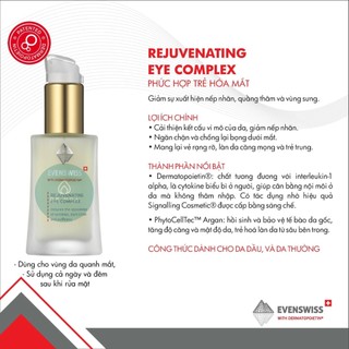 TRẺ HÓA MẮT EVENSWISS REJUVENATING EYE COMPLEX 15ML