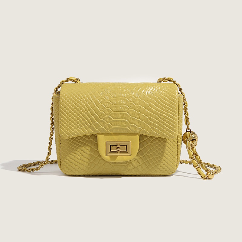 Túi Đeo Chéo Dây Xích Nhỏ Họa Tiết Da Rắn Phong Cách Hàn Quốc Cho Nữ