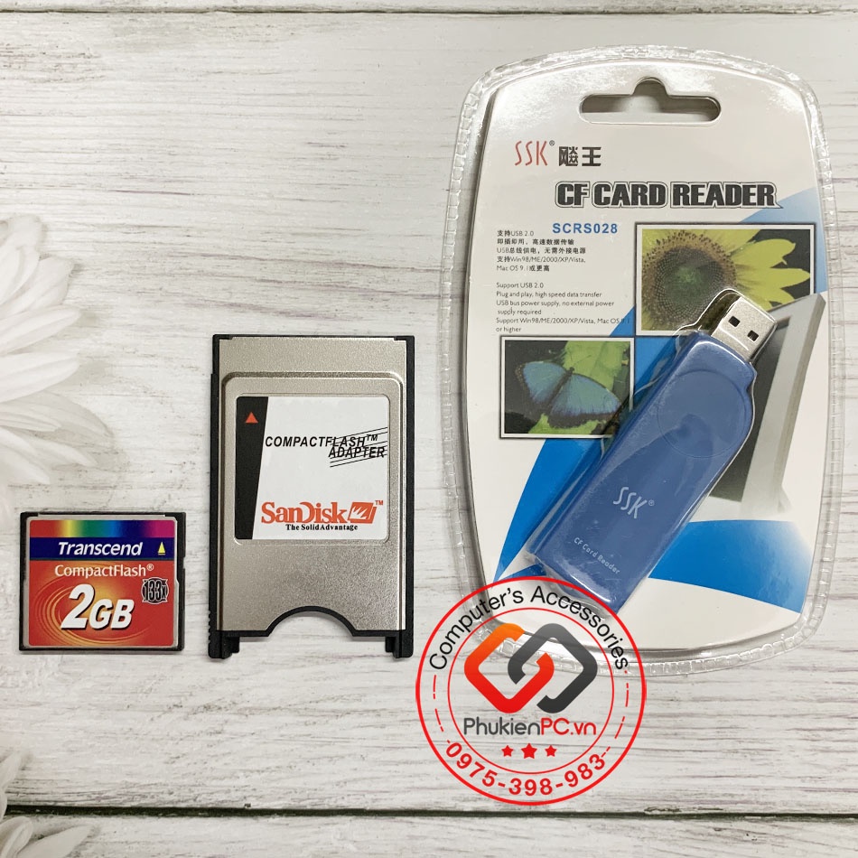 Thẻ nhớ CF card Transcend công nghiệp 2GB 133x, chuyên dùng cho máy CNC, PLC, cơ khí chính xác