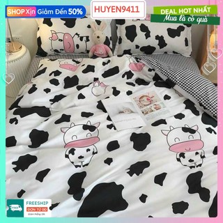 [rẻ nhất hcm]Ga giường bo chun,kích thước giường đơn[1mx2m,1m2x2m,1m4x2m,1m6x2m]mẫu bò sữa trắng