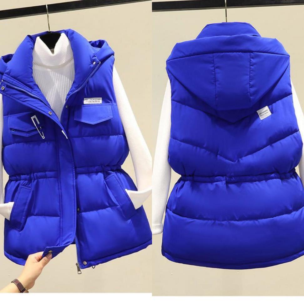 Áo Khoác Phao Cotton Dày Không Tay Có Mũ Trùm Phong Cách Anh Quốc 2022 Mới Cho Nữ