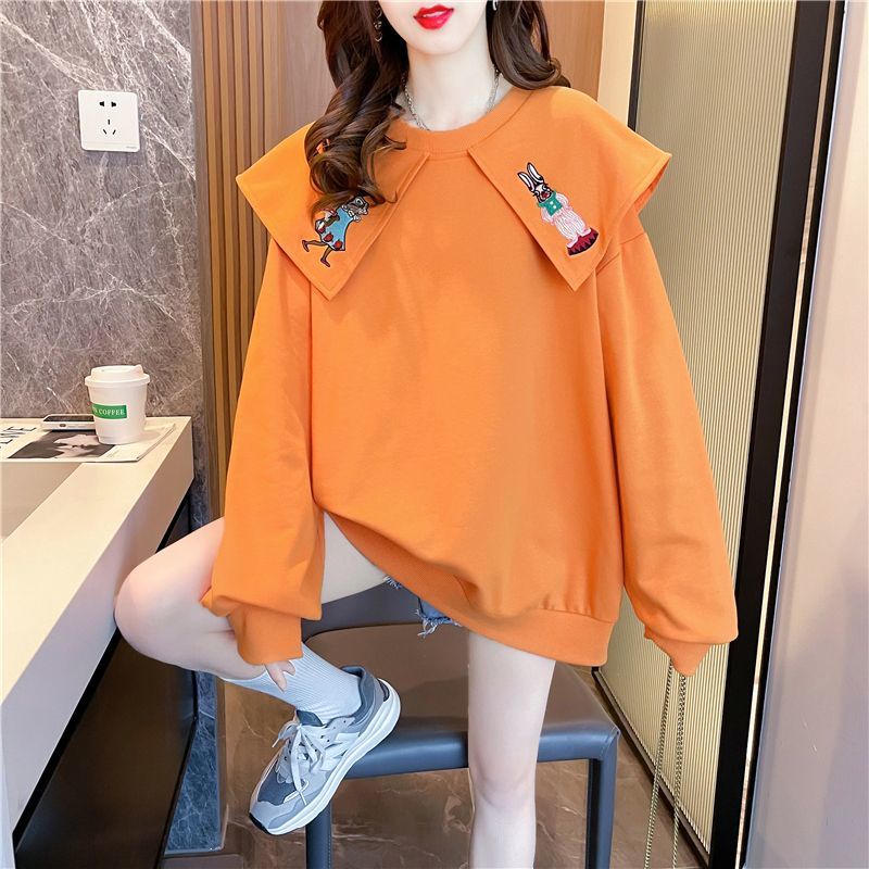 Áo Sweater Tay Dài Cổ Thủy Thủ Plus Size Phong Cách Hàn Quốc Cho Nữ