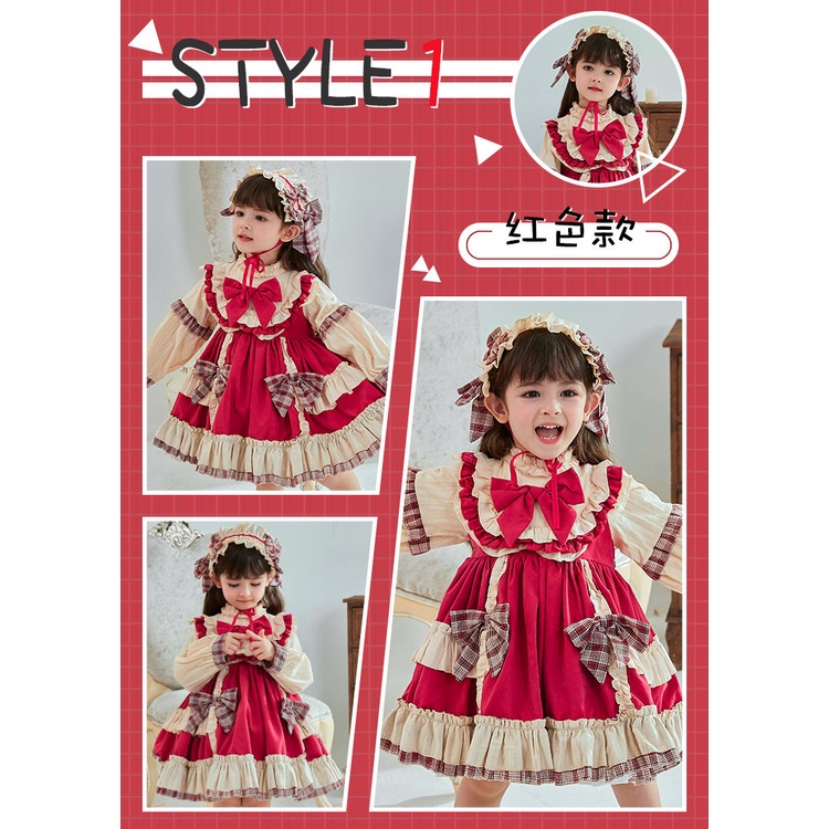 Lolita dress Đầm Công Chúa Tay Dài In Hình Mèo Tinkerbell Phong Cách Lolita Nhật Bản Dễ Thương Thời Trang Mùa Xuân Cho Bé Gái Giao Hàng Nhanh Chóng VW0D