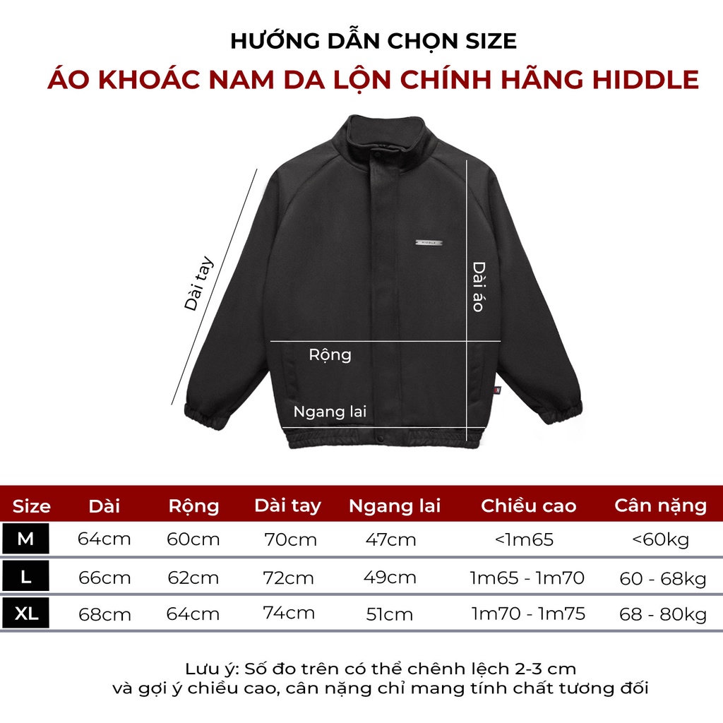 Áo khoác nam da lộn cổ trụ khóa kéo 2 lớp mang được 4 mùa HIDDLE | H06-AK1