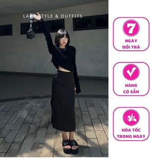 Áo len lông tay dài chất len mềm mại có độ rũ và co giãn lady style & outfits