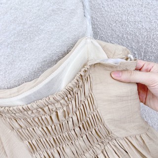 💚 ĐẦM MIDI NUDE ỐNG XẾP NGỰC