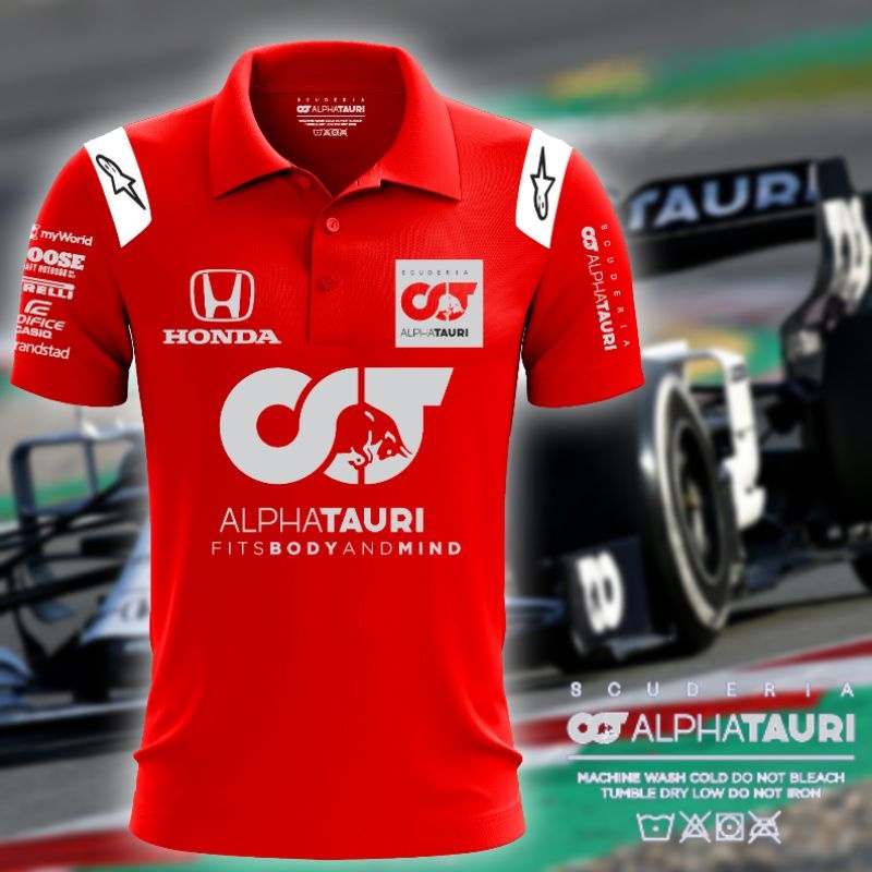 Áo Thun Polo Tay Ngắn Size Lớn Họa Tiết Logo Xe Đua Scuderia Alpha Tauri F1 2022