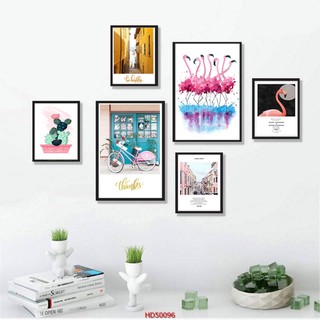 SET 6 TRANH IN KIM SA TREO TƯỜNG TẶNG KÈM PHỤ KIỆN TREO TRANH -ARISBETY-P40-1104-L10