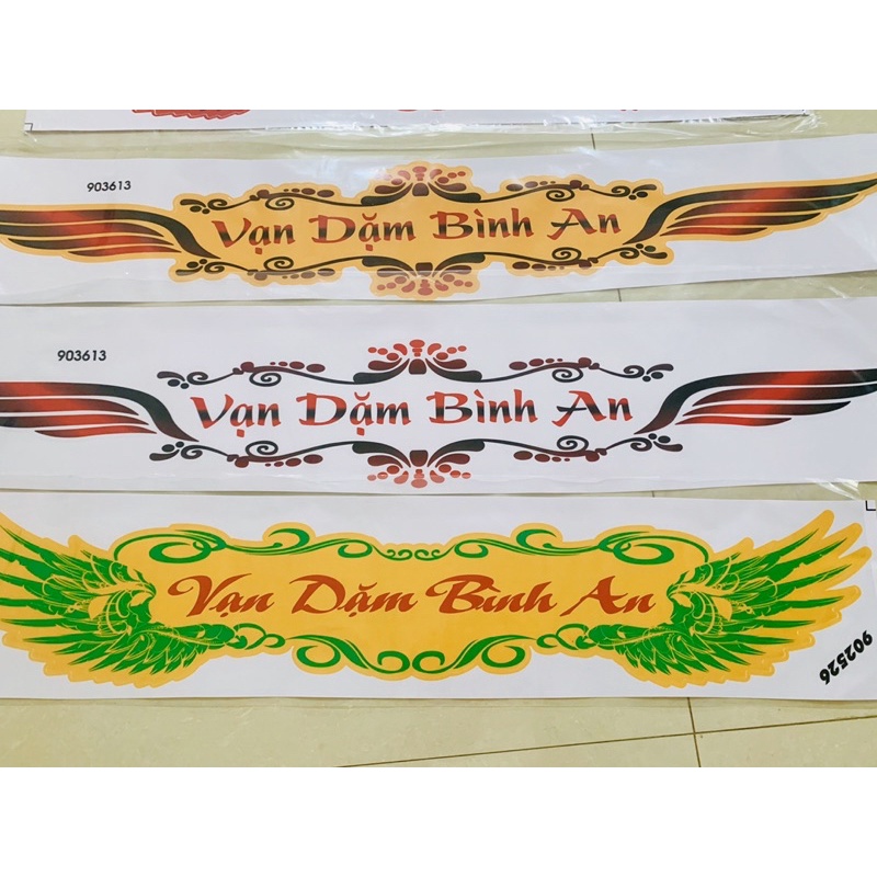 Tem Vạn dặm bình an dán xe ô tô, xe tải, xe đầu kéo - Dài 1m, rộng 20cm