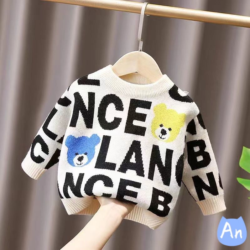 Áo Sweater Lông Chồn Dày Dặn Cổ Tròn Phong Cách Thời Trang Mới 2022 Cho Bé Trai