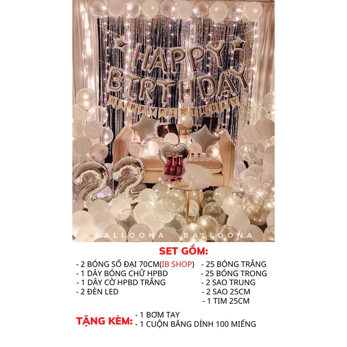 Sét bóng trang trí sinh nhật giá rẻ cho bé trai,bé gái,người lớn