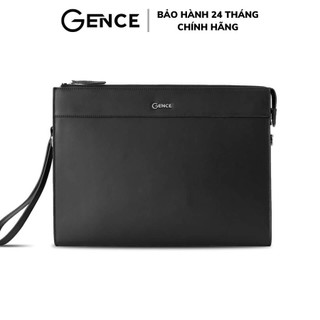 Clutch nam đựng tài liệu a4 da bò nappa cl07 màu đen, túi da nam công sở cao cấp gence
