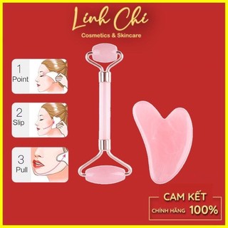 Thanh lăn massage mặt trị liệu bằng đá cẩm thạch 2 đầu