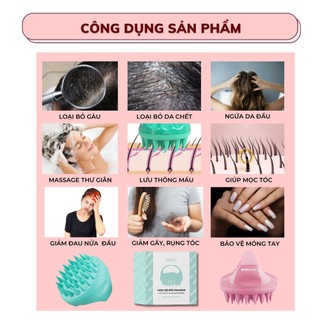 Lược Gội Đầu Massage Tóc BEBECHIC, Chất Liệu Silicone