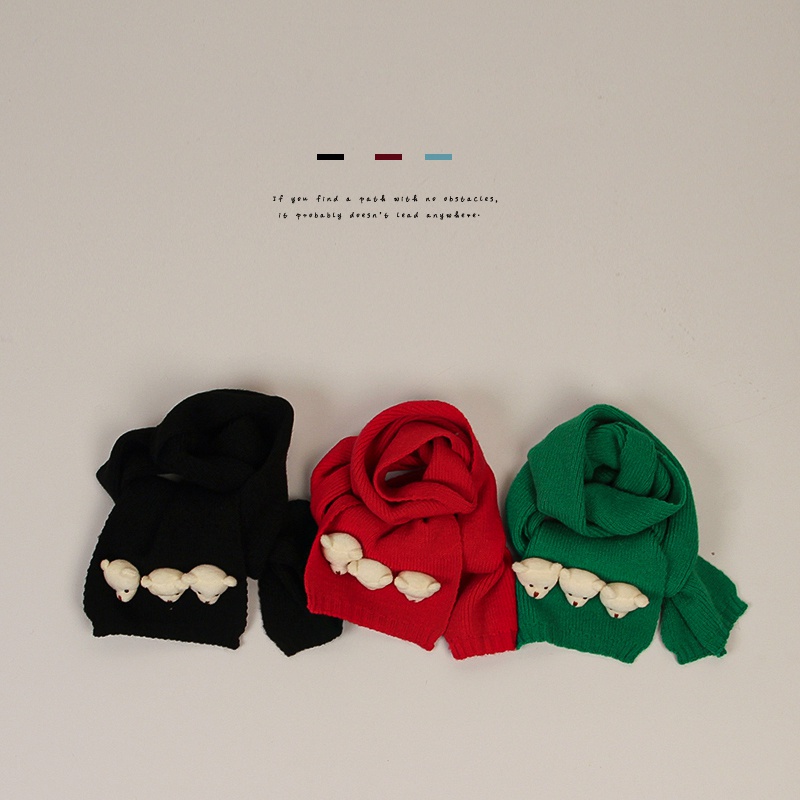 Mũ Len Dệt Kim Giữ Ấm Tai Hình Gấu Siêu Dễ Thương Phong Cách Hàn Quốc Cho Bé