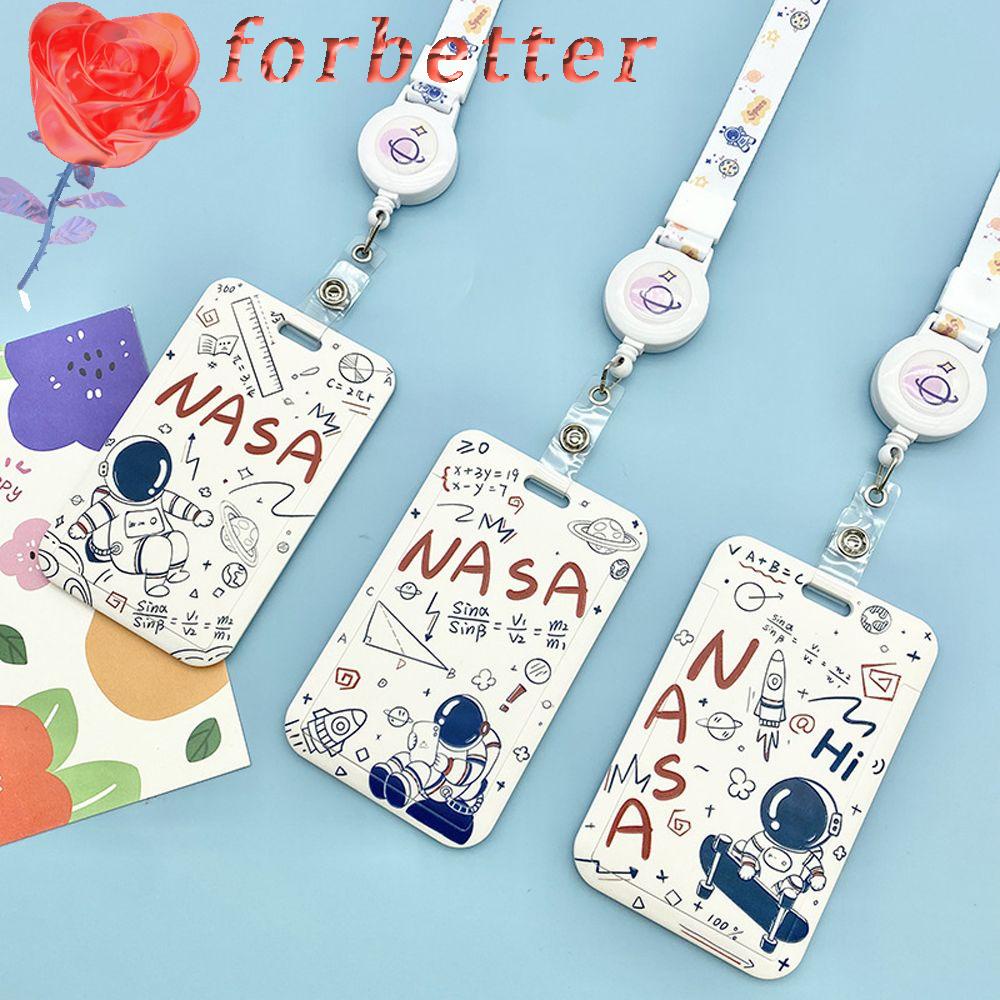 Giá để thẻ sinh viên phi hành gia ABS dễ thương bằng da PU có dây đeo