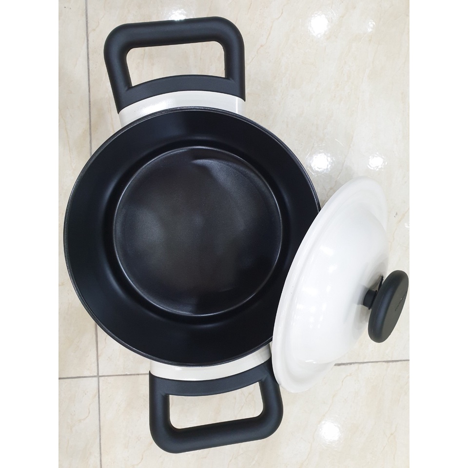 Nồi Decor Lock&Lock 18cm 2 tay cầm LDE1182IH màu trắng sữa