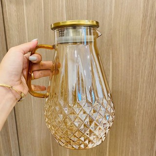 Bình nước thủy tinh hổ phách chịu nhiệt 1.8l